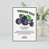 Zerschlagung des Schrotts - Moderner grüner Monste Dankeskarte (Stehend Vorderseite)