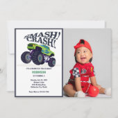 Zerschlagung des Schrotts - Modernes grünes Foto f Einladung (Vorderseite)