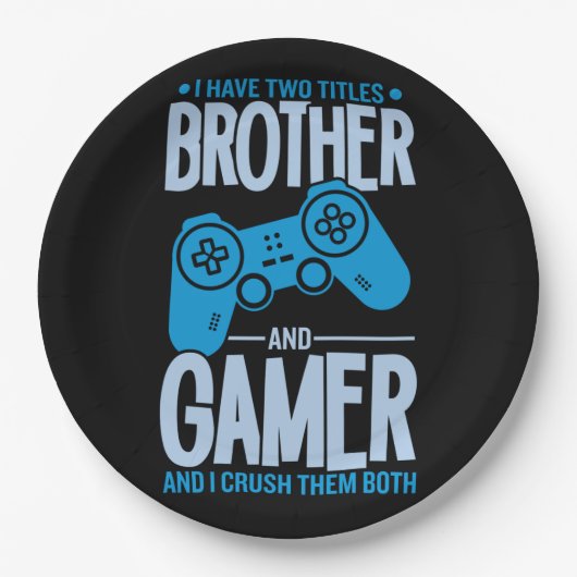 Zerschlagung von zwei Titeln Bruder und Gamer Pappteller (Vorderseite)