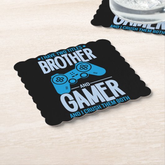 Zerschlagung von zwei Titeln Bruder und Gamer Untersetzer (angewinkelt)