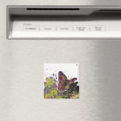 Zerschmetterter Schmetterling - 2 Zoll Quadrat Mag Magnet (In Situ (Geschirrspüler))