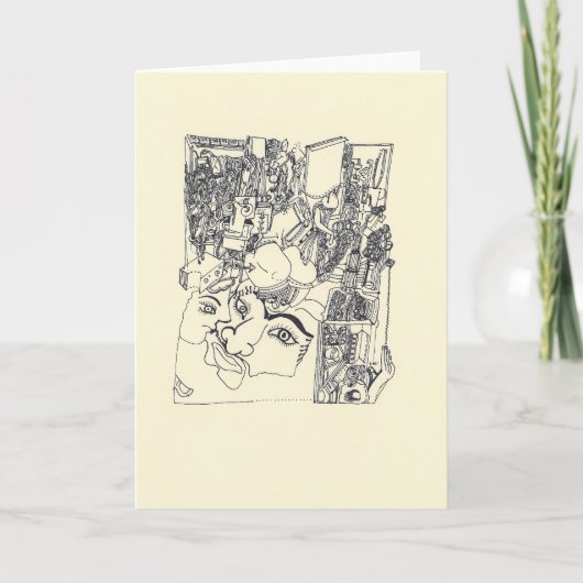 Zersplittert d'Arts 1 Surreal zeichnende Grußkarte Karte (Vorderseite)