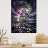 Zersplitterte Glas-Sturm-Landschaft Poster (Küche)