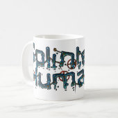 Zersplitterte Menschlichkeits-Logo-Tasse Kaffeetasse (Vorderseite Links)