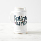 Zersplittertes Menschlichkeits-Logo Stein Bierglas (Vorderseite Links)