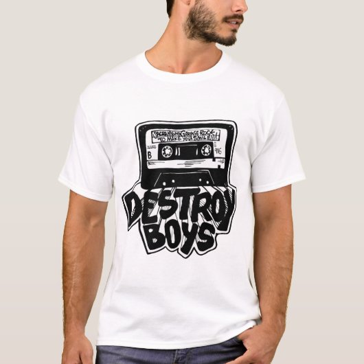 Zerstöre Boys Cassette Punk, Garage Rock Destroy B T-Shirt (Vorderseite)