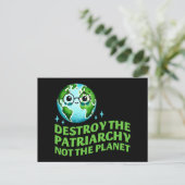 Zerstöre das Patriarchat nicht den Planeten Ecofem Postkarte (Stehend Vorderseite)