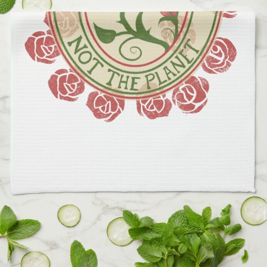 Zerstöre das Patriarchat, nicht den Planeten Femin Geschirrtuch (Gefaltet)