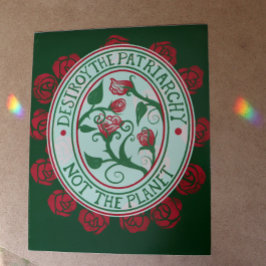 Zerstöre das Patriarchat, nicht den Planeten Femin Postkarte