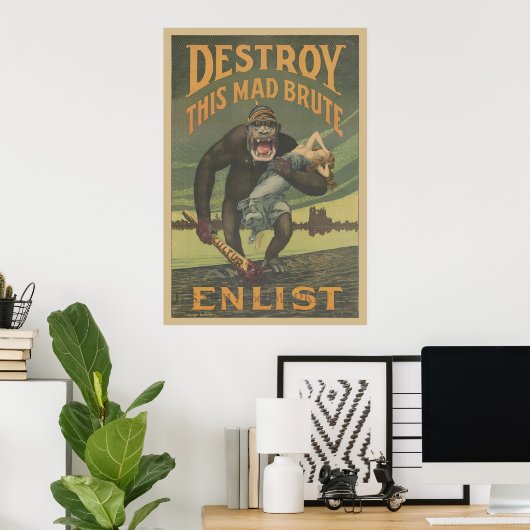 Zerstöre diese Mad Brute Enlist Poster (Heimbüro)