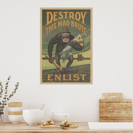 Zerstöre diese Mad Brute Enlist Poster (Küche)