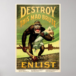 Zerstöre diese tödliche Brute, die die Propaganda  Poster