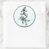 zerstören runder aufkleber (Tasche)