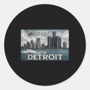 Zerstören Sie die Skyline-Konstruktion mit dem, wa Runder Aufkleber