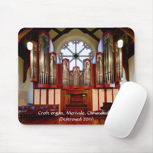 Zerstörte Pfeifenorgel, Merivale, Christchurch Mousepad (Mit Mouse)