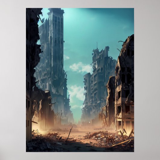 zerstörte Stadt Poster (Vorne)