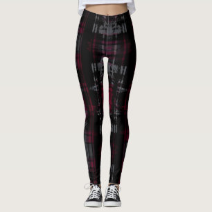 Zerstörter Gothic-Dunkler Grungy-Grunge-Karomuster Leggings