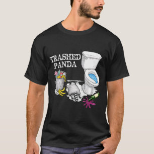 Zerstörter Panda betrunkener Waschbär Party-Tier M T-Shirt