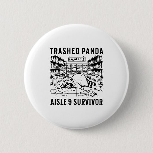Zerstörter Panda Likör Lustiger Kater Crazy Betrun Button (Vorderseite)