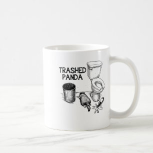 Zerstörter Panda Lustiger Betrunkener Waschbär Kaffeetasse