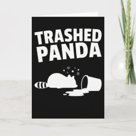 Zerstörter Panda Lustiger Betrunkener Waschbär Karte