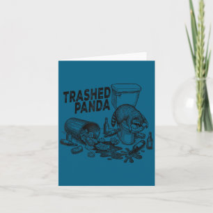 Zerstörter Panda Lustiger Betrunkener Waschbär Karte