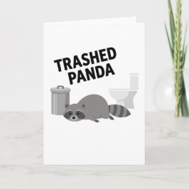 Zerstörter Panda Lustiger Betrunkener Waschbär Karte