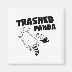 Zerstörter Panda, Lustiger betrunkener Waschbär, L Magnet