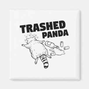 Zerstörter Panda Lustiger betrunkener Waschbär Magnet