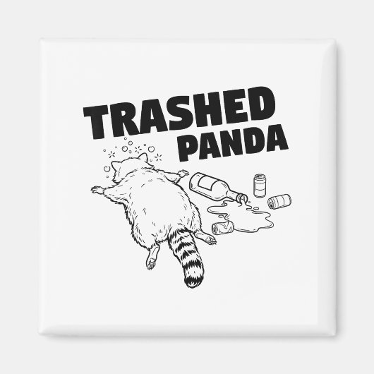 Zerstörter Panda Lustiger betrunkener Waschbär Magnet (Vorne)