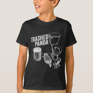 Zerstörter Panda Lustiger Betrunkener Waschbär T-Shirt