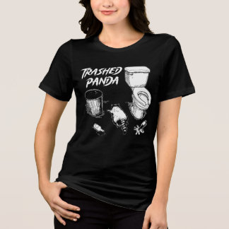 Zerstörter Panda Lustiger Betrunkener Waschbär Tri-Blend Shirt