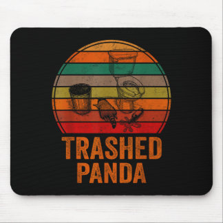 Zerstörter Panda Lustiger Betrunkener Waschbär Vin Mousepad