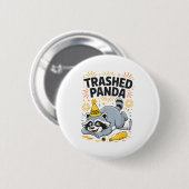 Zerstörter Panda Neujahr 2026 Lustiger betrunkener Button (Vorne & Hinten)