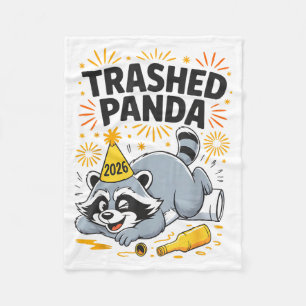 Zerstörter Panda Neujahr 2026 Lustiger betrunkener Fleecedecke