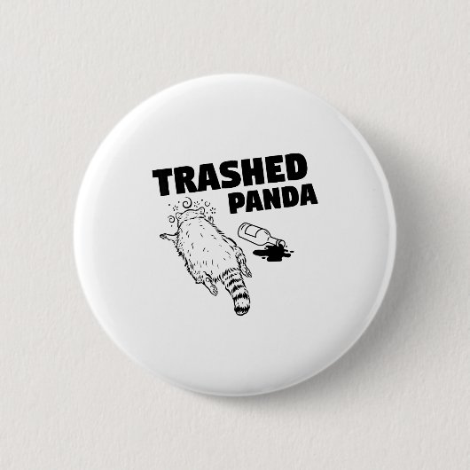 Zerstörter Panda Waschbär Lustiger Waschbär wird b Button (Vorderseite)