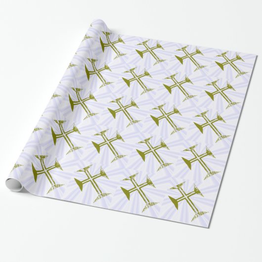 Zerstörtes Goldkreuz Geschenkpapier (Ungerollt)