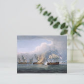Zerstörung der französischen Frigates L'Arianne &  Postkarte (Stehend Vorderseite)