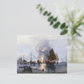 Zerstörung der Junks des chinesischen Krieges 1843 Postkarte (Stehend Vorderseite)