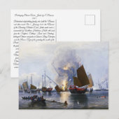 Zerstörung der Junks des chinesischen Krieges 1843 Postkarte (Vorne/Hinten)