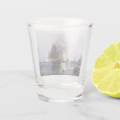 Zerstörung der Junks des chinesischen Krieges 1843 Schnapsglas (Rückseite)