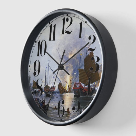 Zerstörung der Junks des chinesischen Krieges 1843 Uhr (Winkel)