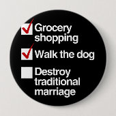 ZERSTÖRUNG DER TRADITIONELLEN EHE BUTTON (Vorderseite)