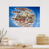 Zerstörung von Räumen Poster (Küche)