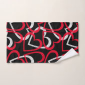 Zerstreut, die roten u. weißen Herzen auf Badhandtuch Set (Handtuch)