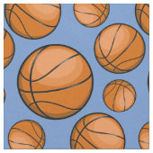Zerstreute Basketbälle hellblau Stoff (Nahaufnahme)