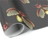 Zerstreute glühende Leuchtkäfer nachts Geschenkpapier (Rolleneckpunkt)