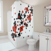 Zerstreute Karten-Anzüge Duschvorhang (Beispiel)