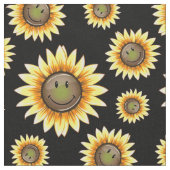 Zerstreute lächelnde Sonnenblume Stoff (Nahaufnahme)