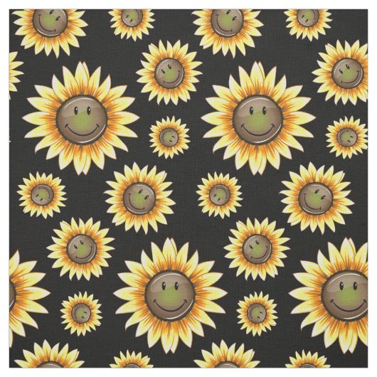 Zerstreute lächelnde Sonnenblume Stoff (Muster)